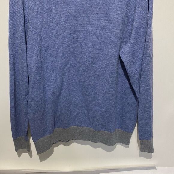 Vineyard Vines Men's Blue Gray Crew Neck Wool Blend Knit Pullover Sweater Large - Picture 10 of 12